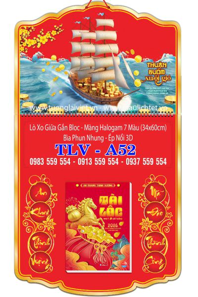 Bìa lịch bloc bế nổi Thuyền Buồm