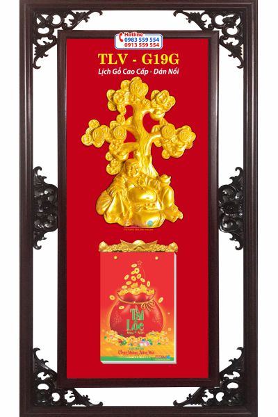 Bìa lịch gỗ Di Lặc Kim Tiền