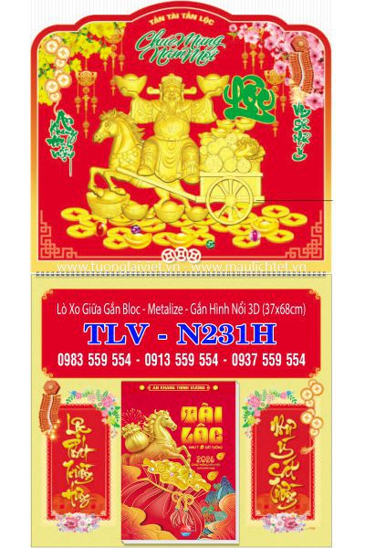 Bìa lò xo dán nổi Lộc Thần Tài