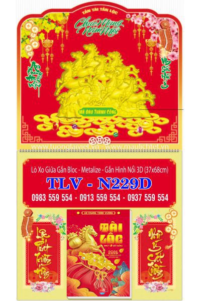 Bìa lò xo dán nổi Xuân Phát Tài
