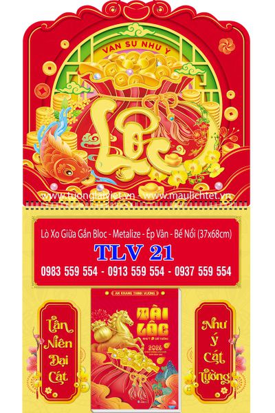 Bìa lịch lò xo giữ Chữ Lộc