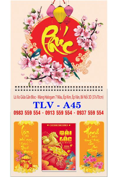Bìa lịch giữa lò xo Phúc Bình An