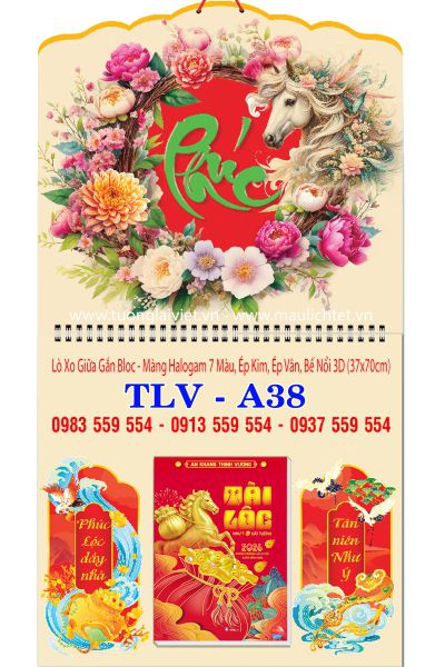 Bìa lịch giữa lò xo Phúc Xanh