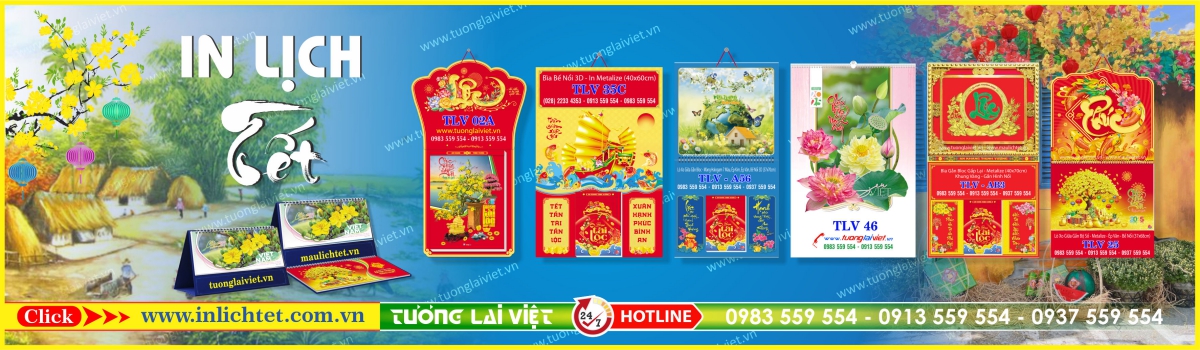 In Lịch Tết Bìa Lịch Treo Tường