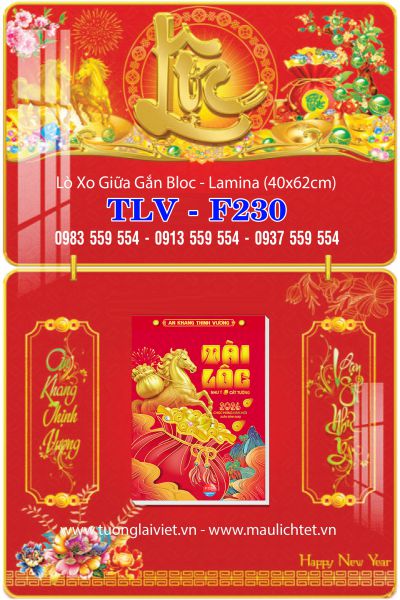 lịch gập laminate Xuân Khởi Lộc